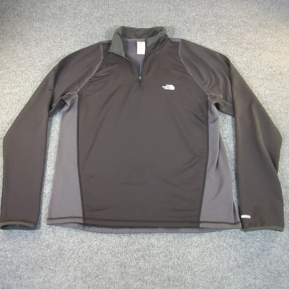 The North Face Flight Series Mens 1/4 Zip Pullover Gray Running Top Large #2547
